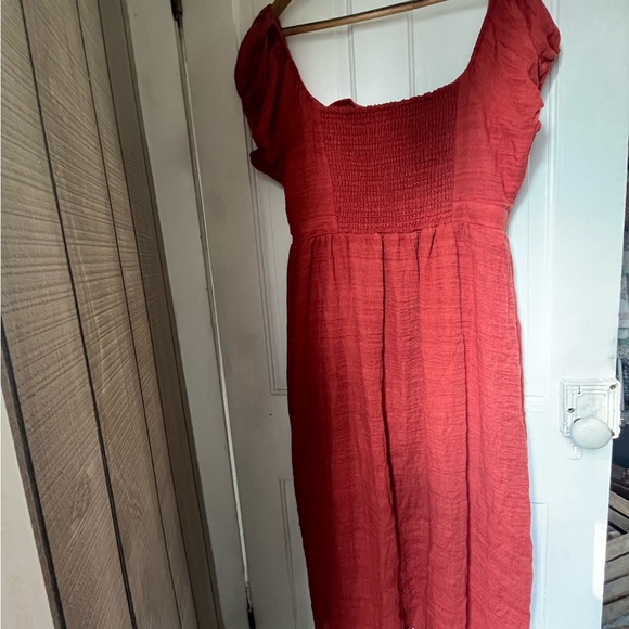 Abound Tie Front peek a boo peasant dress - Picture 4 of 8